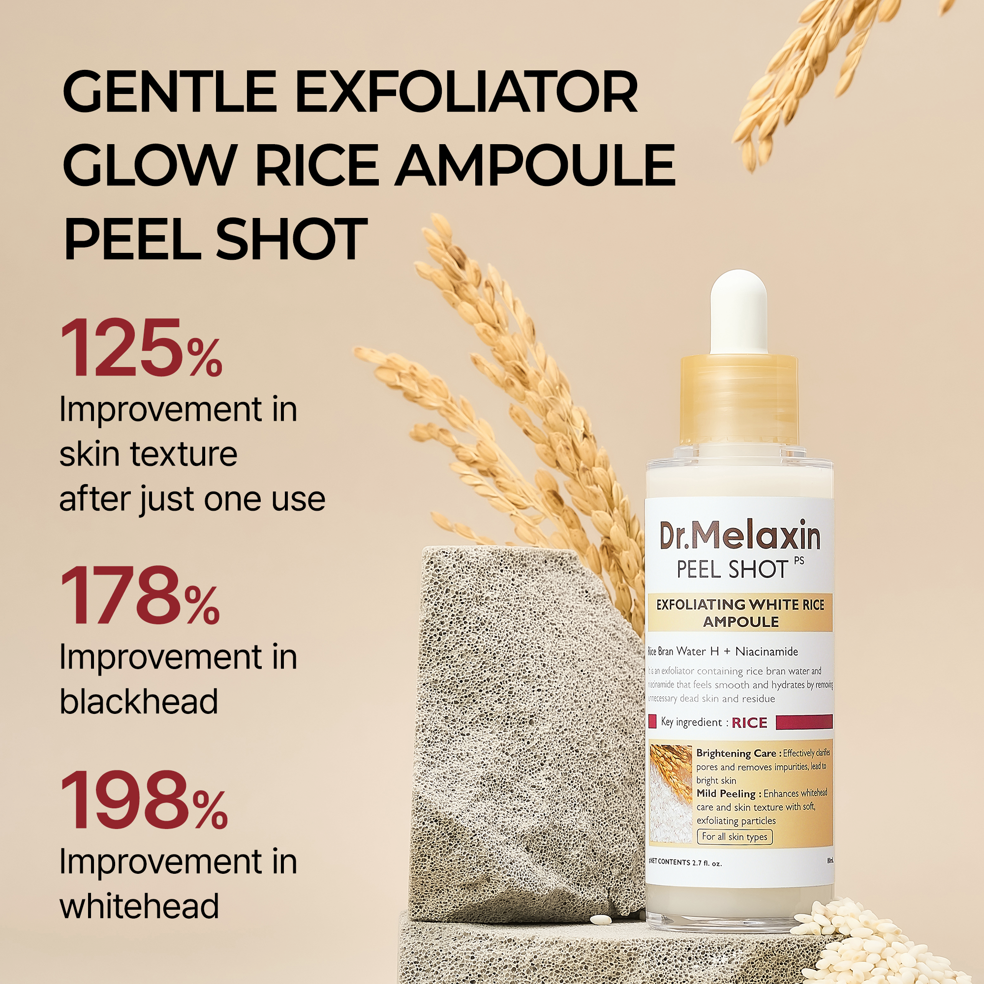 Peel Shot Glow White Rice Ampoule Élimine Peaux Mortes Et Illumine 30 Secondes
