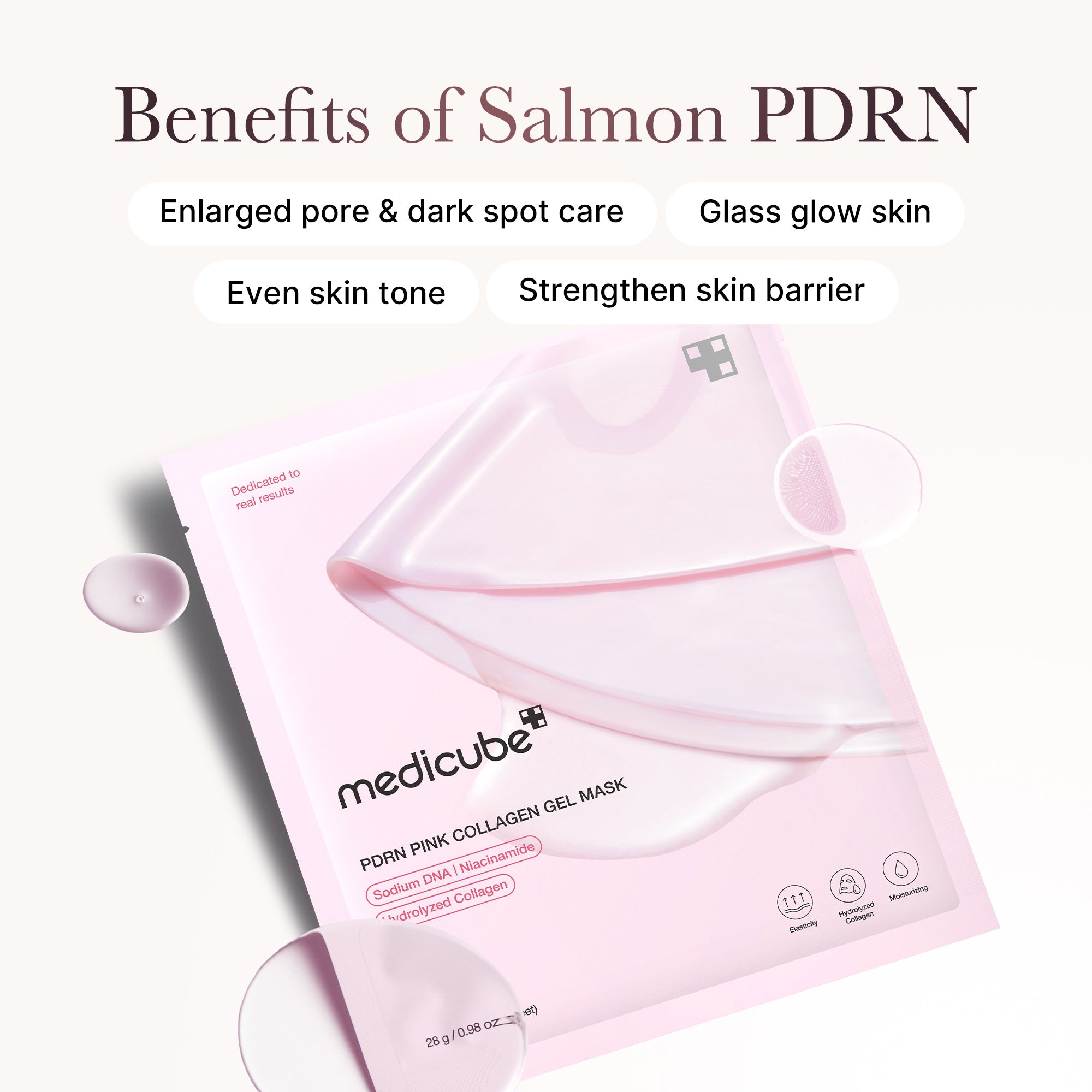 Masque Gelée Rose au Collagène & PDRN — Réparation & Glow Instantané